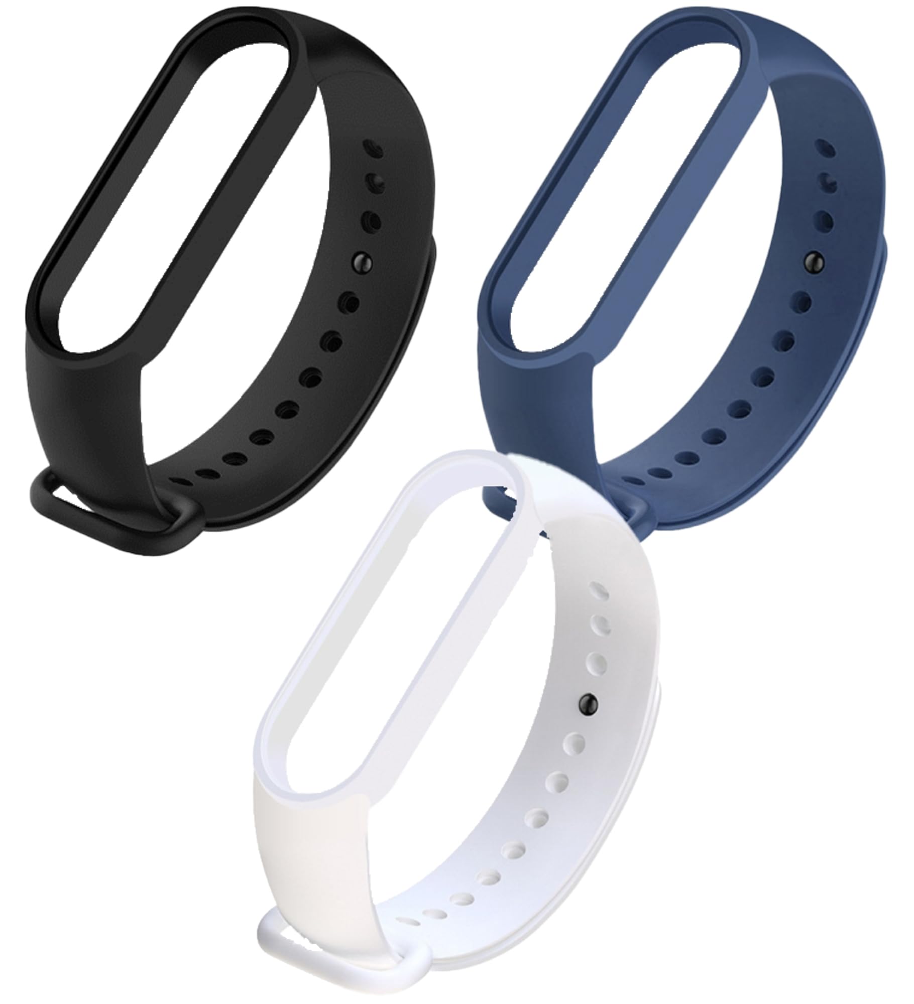 CERLINK Mi Band 5 Strap Mi Band 6 Straps Replacement Smartwatch Wristband Sports Fitness Band Straps Strechable Silicone Straps (Black,White,Navy)-image-15