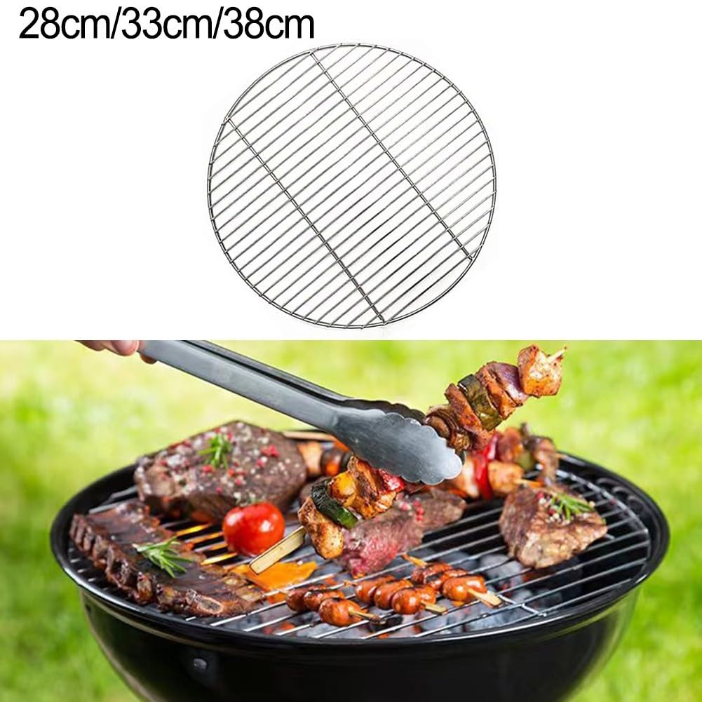Runder Grillrost Edelstahl 28cm - BBQ Grillgitter Für Camping & Garten