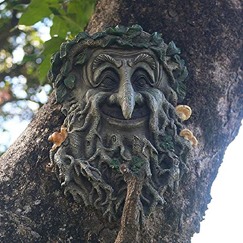 Bexleybay Tree Face Outdoor Statues, Whimsical Tree Face Tree Huggers Sculptures - Old Man Tree Face Garden Decors Yard Art, 9"X6.5"X3.5" #TOP6