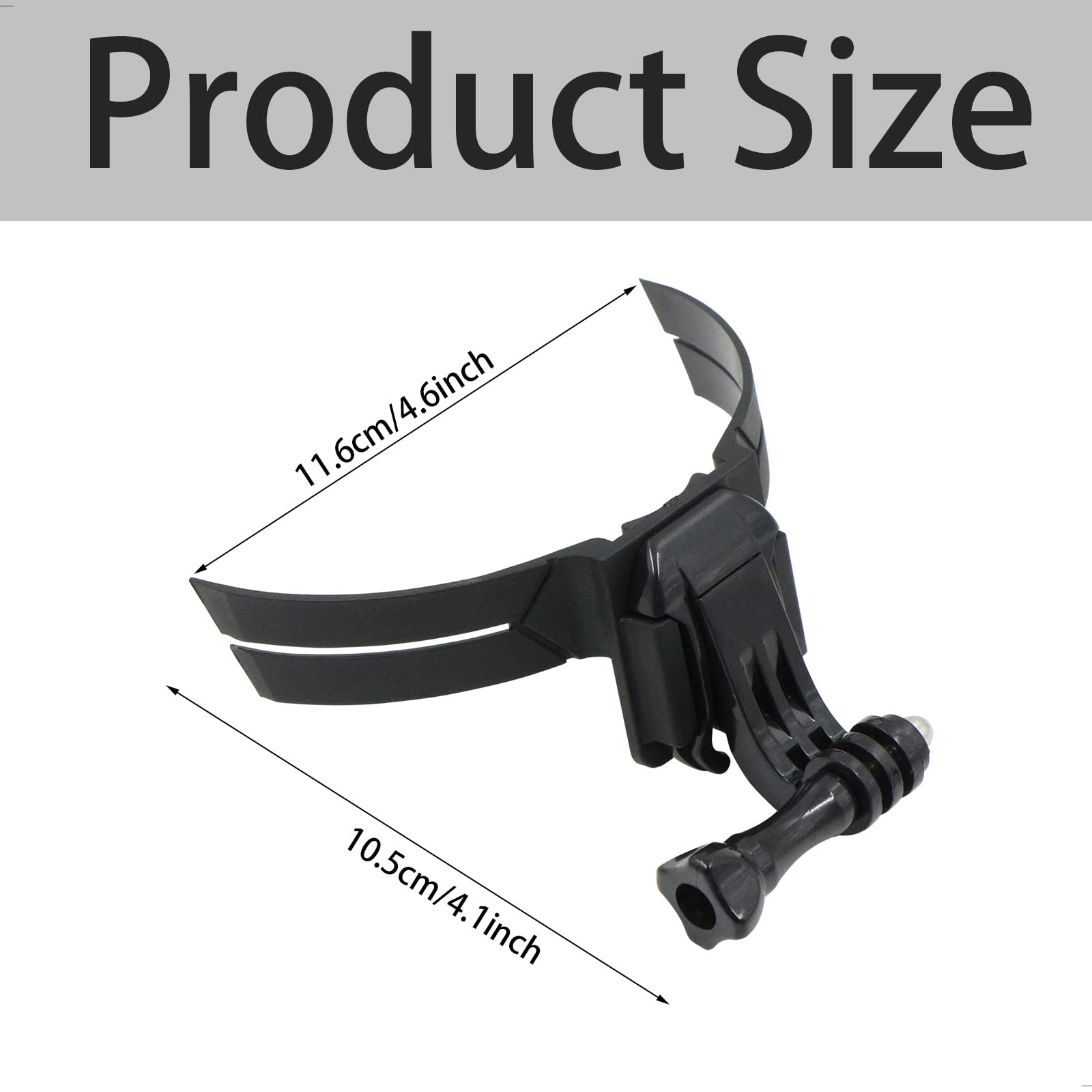 Supporto Casco Moto Mento - Attacco per telecamera sportiva, supporto curvo, compatibile con GoPro e altre videocamere sportive, nero