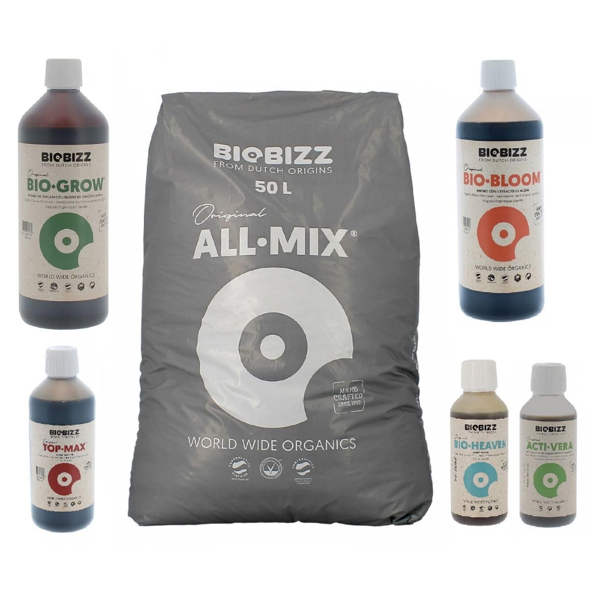 Pack All.​Mix 50 litres BIOBIZZ + engrais et booster