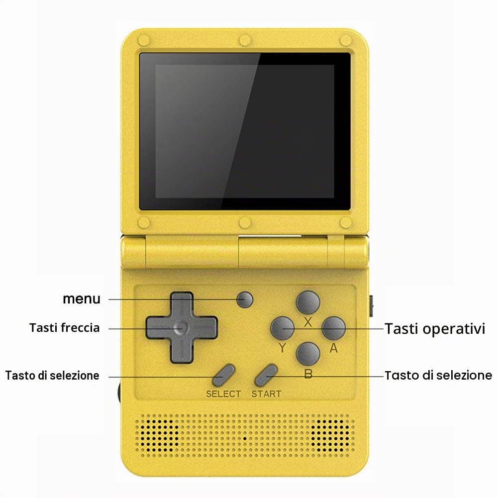 LICHENGTAI Console di Gioco Portatile, Lettore di Giochi A Schermo da 3 Pollici, Console di Gioco Portatile Mini retrò con 2000 Giochi, Lettore di Giochi per Bambini y Adulti (Giallo)