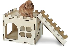 Extra Large Rabbit Hideout Castle Play House for Rabbits Play House with...