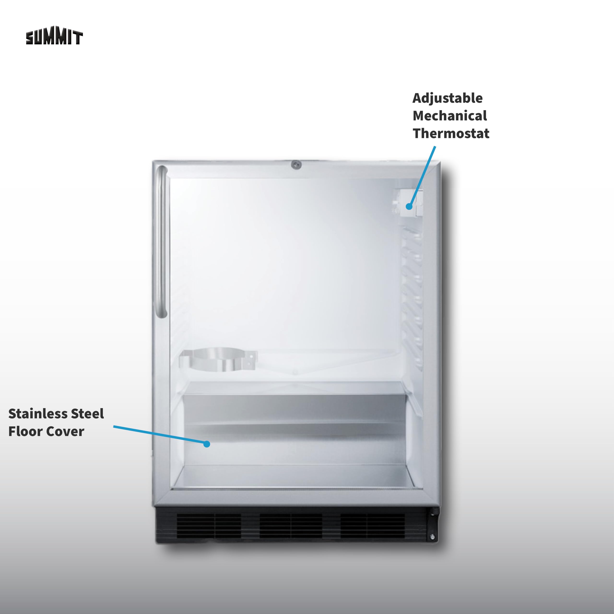 Summit 24" Undercounter Kegerator, ADA-Compliant, Glass Door- Sbc56gbinkcssada on Fridge.com - View 3