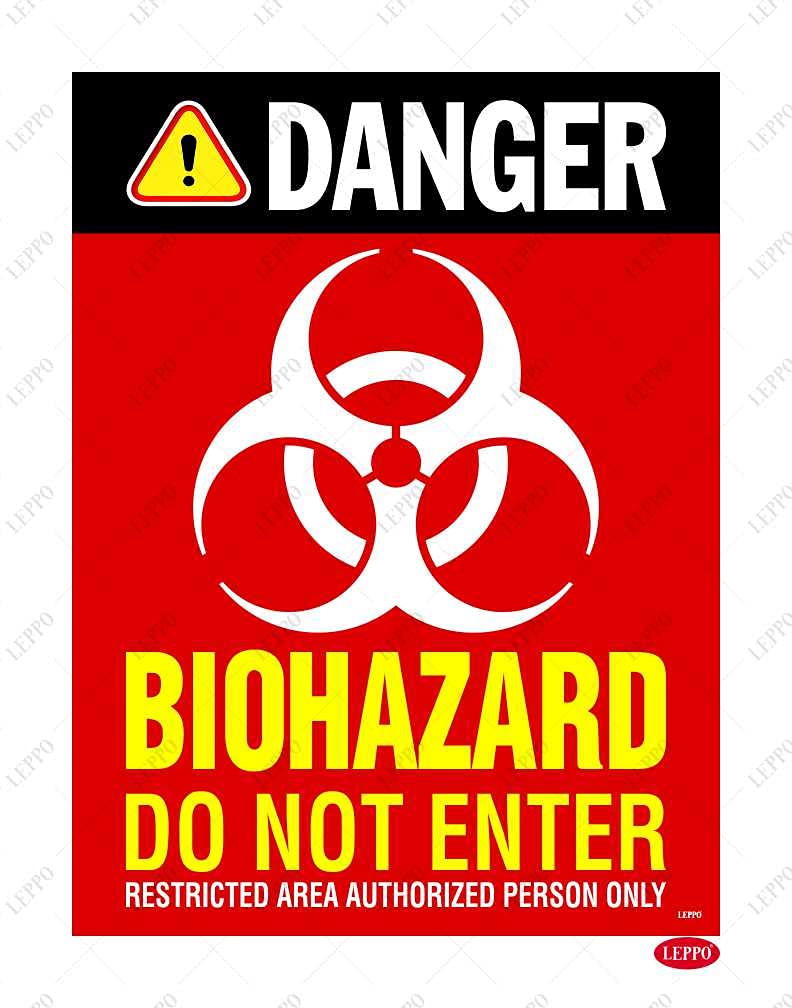 LEPPO Biohazard Do Not Enter Restricted Area Safety Warning Sign