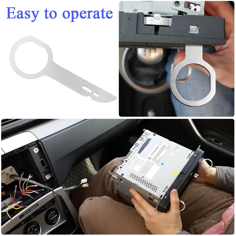 4x 2 DIN Radio Unlocking Tool Kit – Fits VW MFD1 MFD2 MCD RNS Navi Plus, Silver, Surga Performance