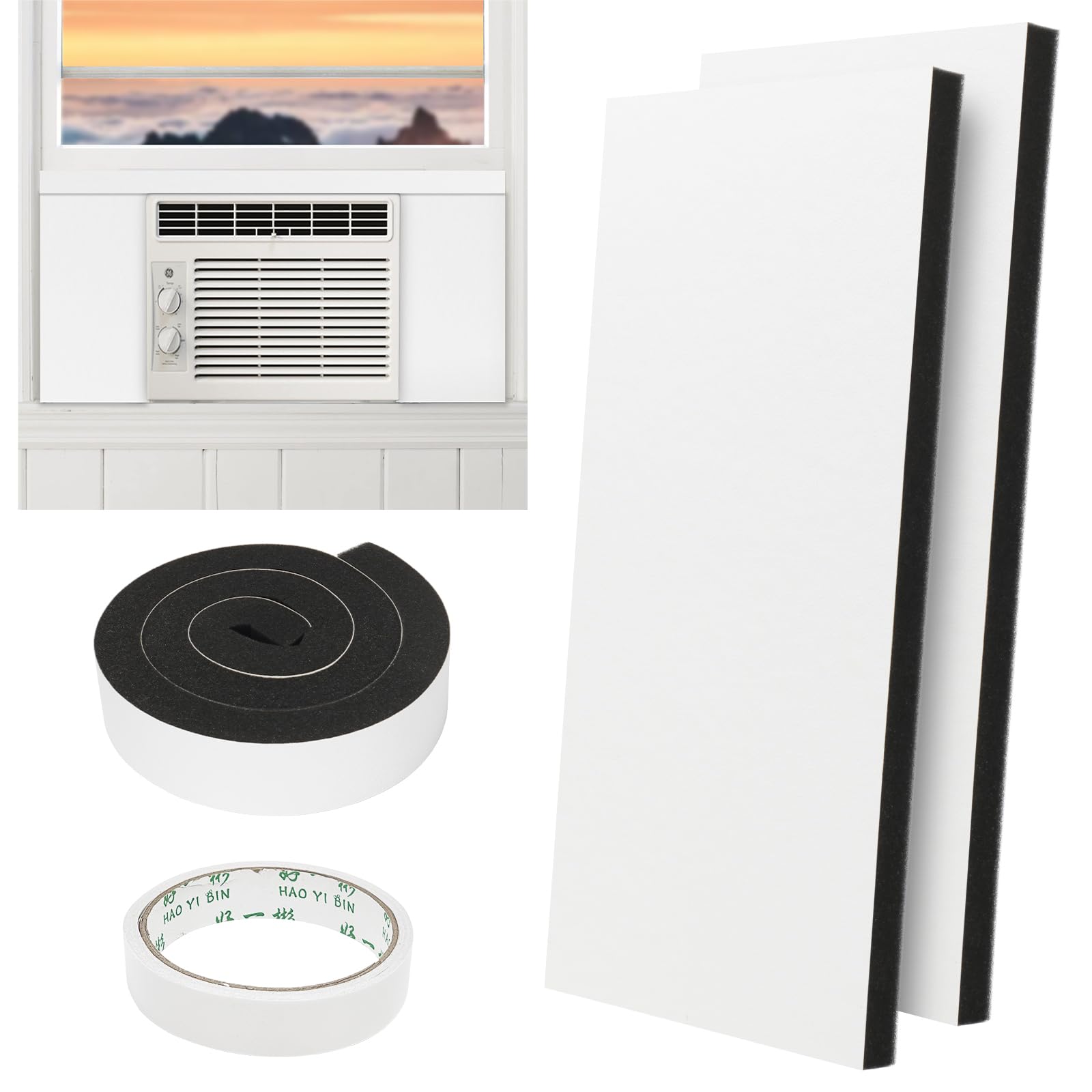 BEWAVE Window Air Conditioner Insulation Foam Panels 2 Pack