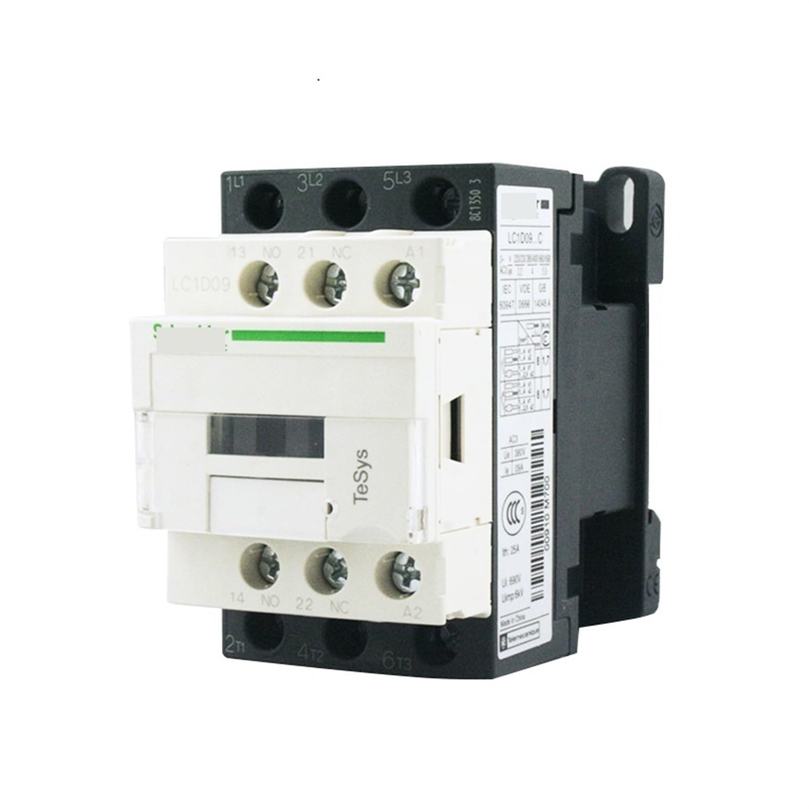 HUUOQIWY D 3-ploe Contactors-Motor Control Category AC-3 LC1D09 C AC24V-380V 9A 50/60HZ 1Pcs(Lc1d09e7c 48v)