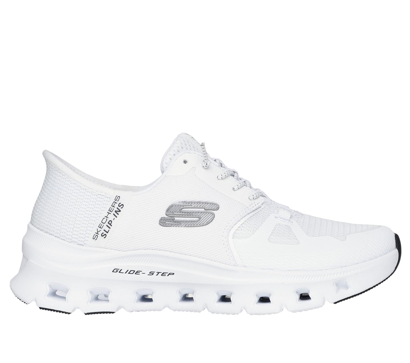 Skechers Women's White Glide-Step Pro Polyester Trainers - Size: 7