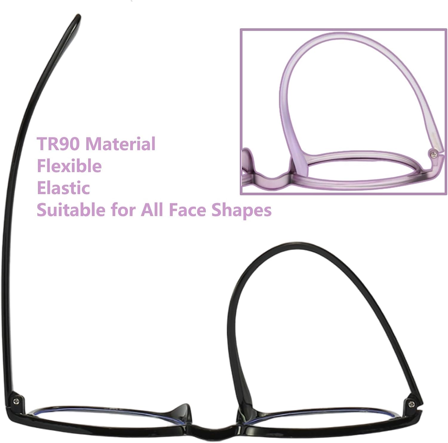 4PCS Round Reading Glasses, Blue Light Block Reading Glasses with Spring Hing, Anti-glare Reader - Image 3