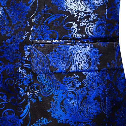 Image of Barry. Wang Men's Sport Coats & Blazers Flower Suit Jacket 1 Button Paisley Tuxedo Mardi Gras Carnival Parade Gift