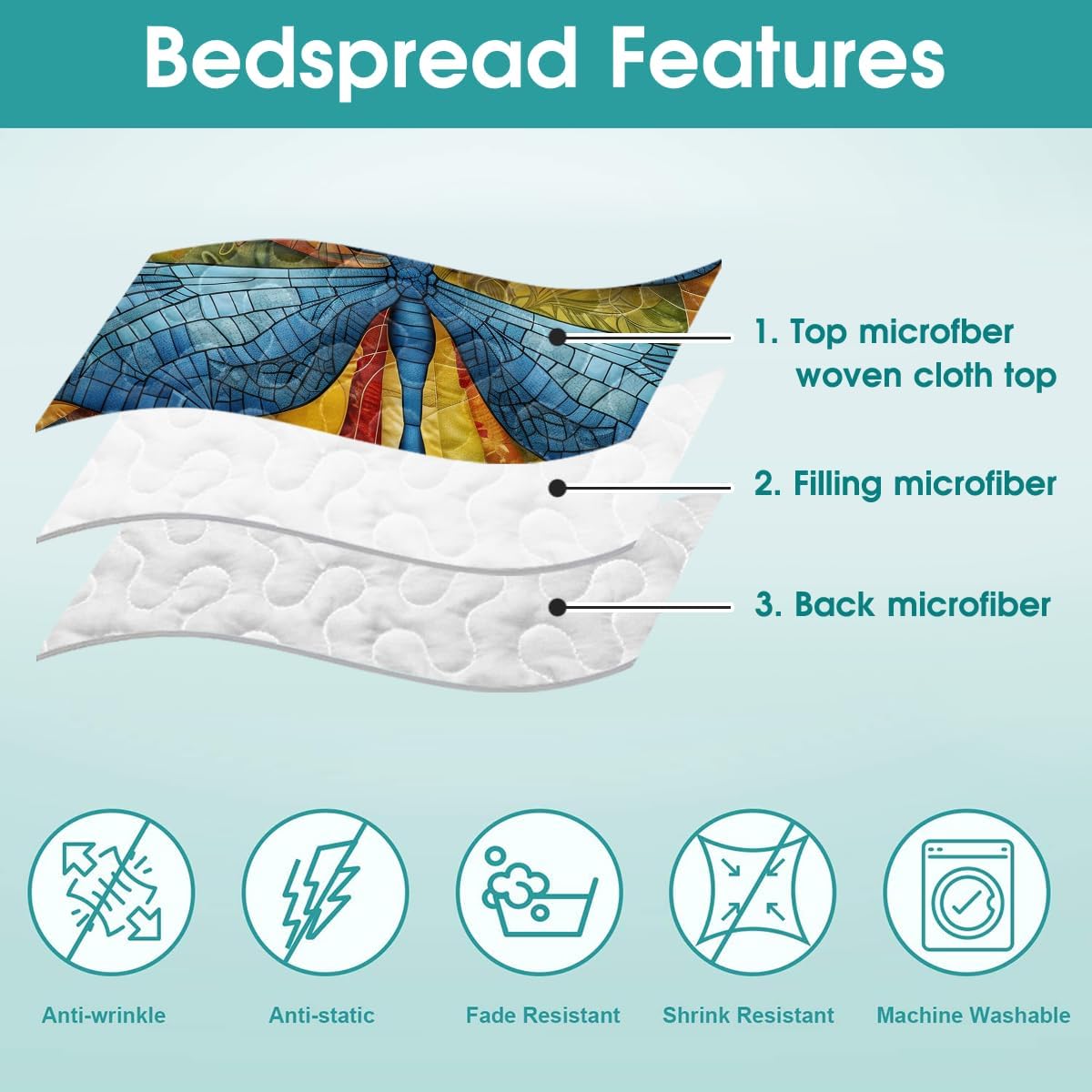 Personalized Dragonfly Patchwork Pattern Quilt Set, Animal Style, Dragonfly Quilt Set Bedspread, Custom Nature Autumn Quilt Bedset, Cotton Bedding for Bedroom Girl Room (Retro Dragonfly)