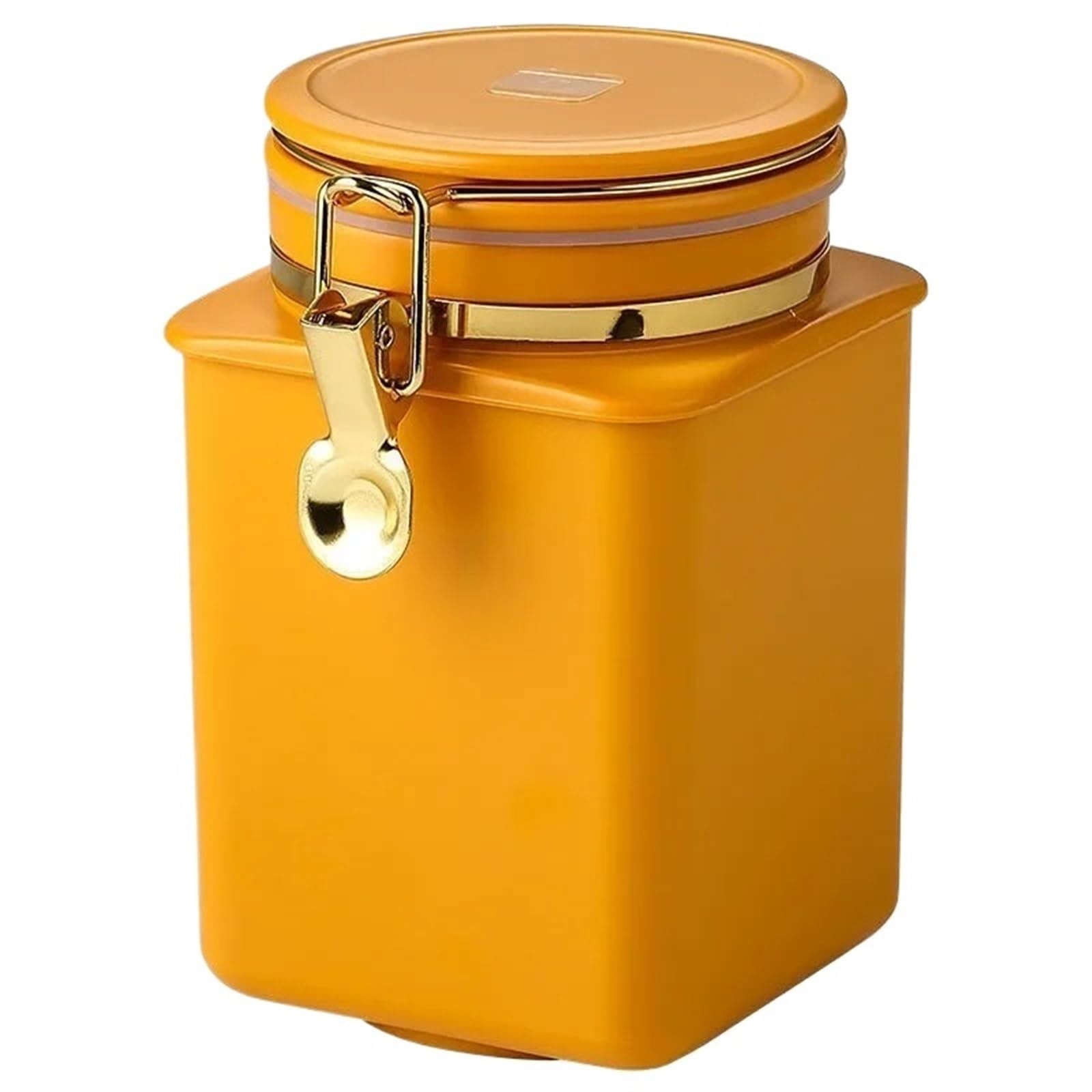 LSNNMU 2pcs Coffee Pot Sealed Cans One-Way Exhaust Bean Tea Snack Dried Fruit Storage Jar Fresh-Keeping Box For Preserving(Orange)