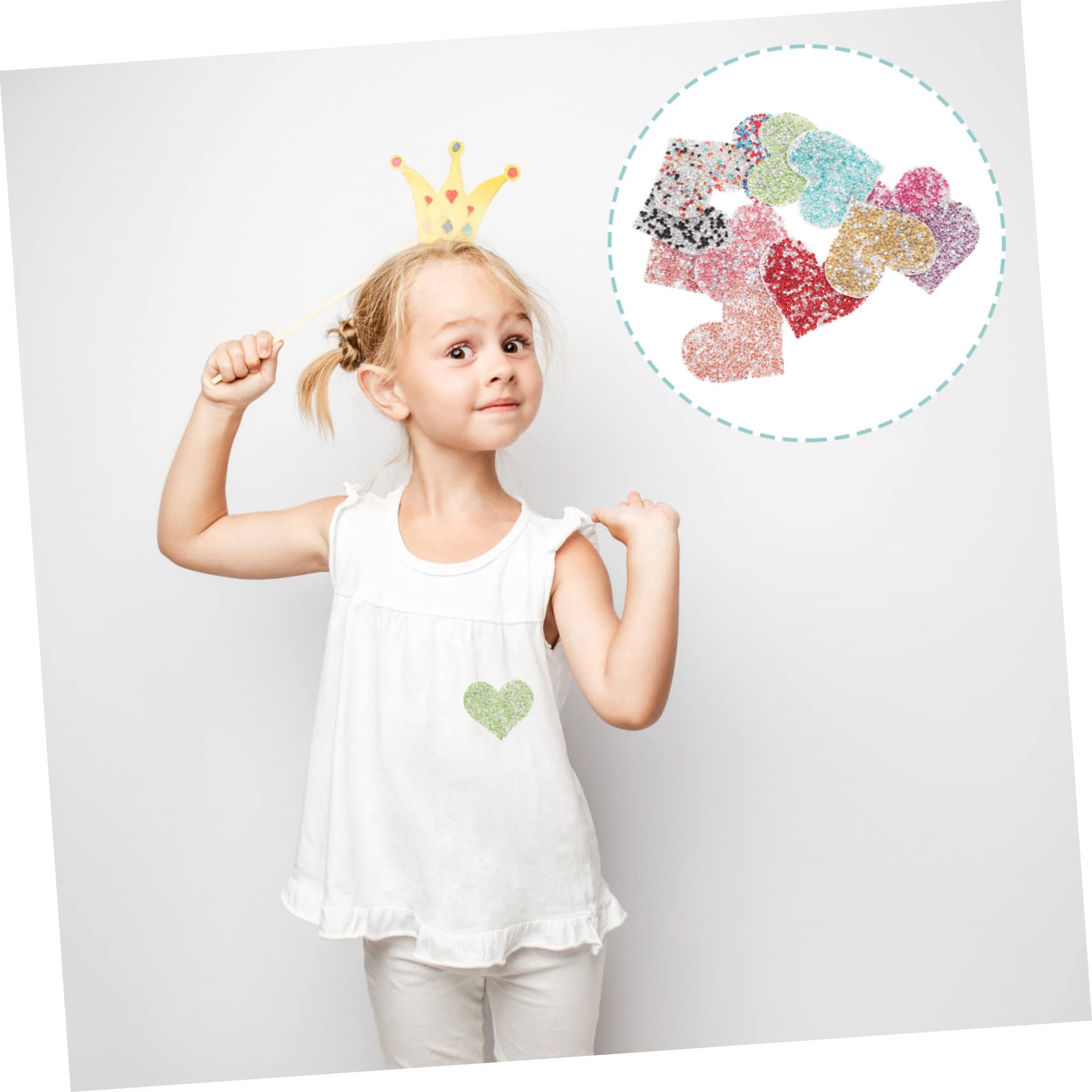 EXCEART 36pezzi Toppe Termoadesive Cuore Strass Per Decorazione Abbigliamento Borse e Cappelli Patch Fai Da Te Per Riparazioni e Decorazioni Creative