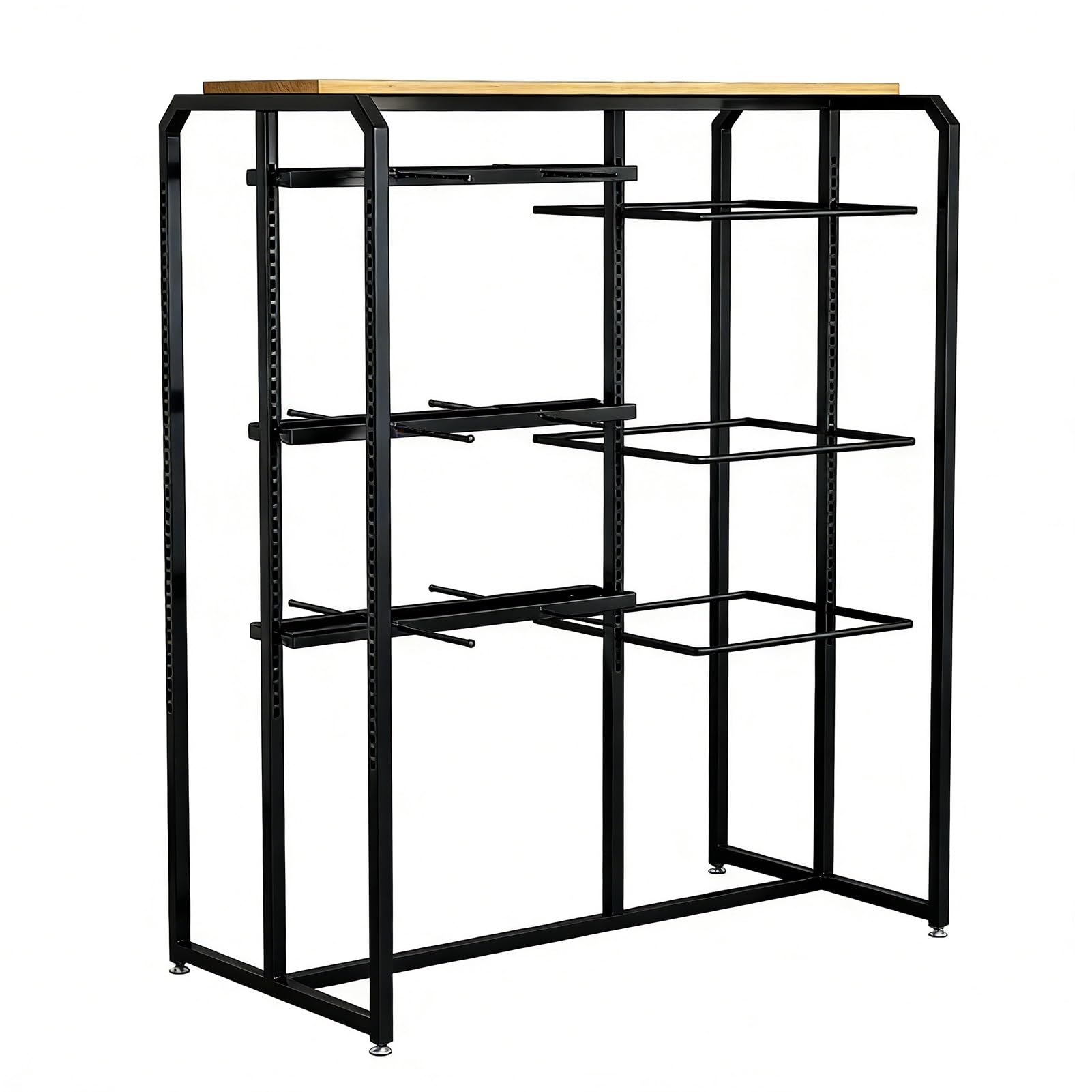 JYBNBBE Underwear Display Stand, Commercial Lingerie Shelf, Clothing Garment Rack with Shelves for Retail Store,Black-a-100x45x135cm