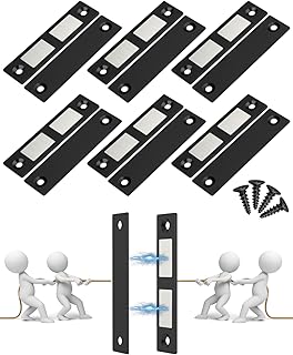 Jiayi 6 Pack Ultra Thin Magnets Latch, 30 Lb Kitchen Door Magnetic Catch Screw on Adhesive, Strong Cabinet Double Magnet Catch for Wardrobe Closet Door Drawer Wardrobe Cupboard Closing