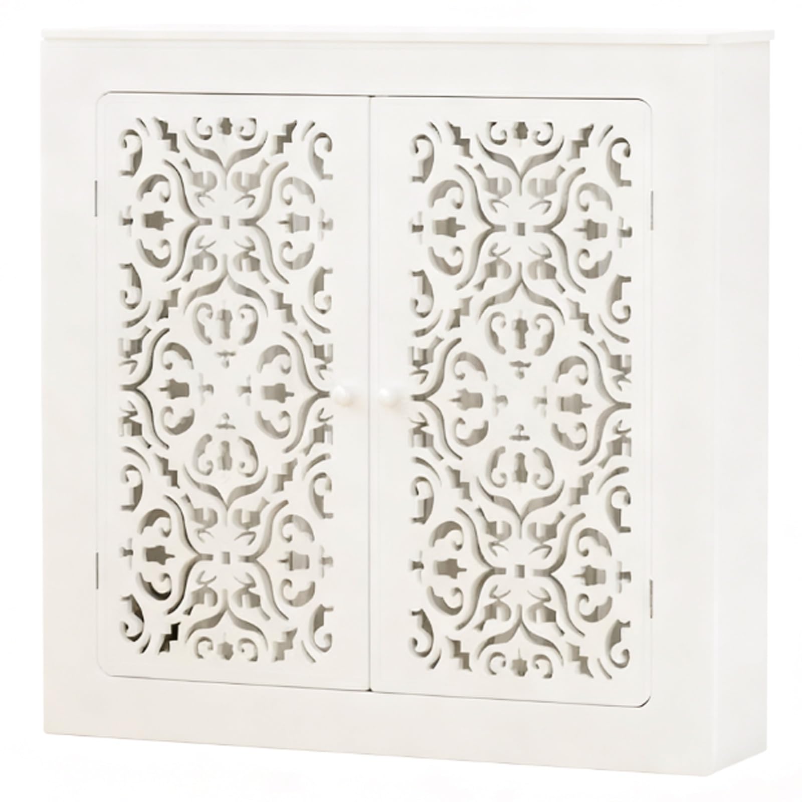 Pogrubiona osłona grzejnika PVC z 2 drzwiami i odpowietrznikiem parowym stylowa osłona grzewcza do domu i biura 70 x 70 x 15 cm (27 x 27 x 6 cali) trwałe rozwiązanie oszczędzające miejsce