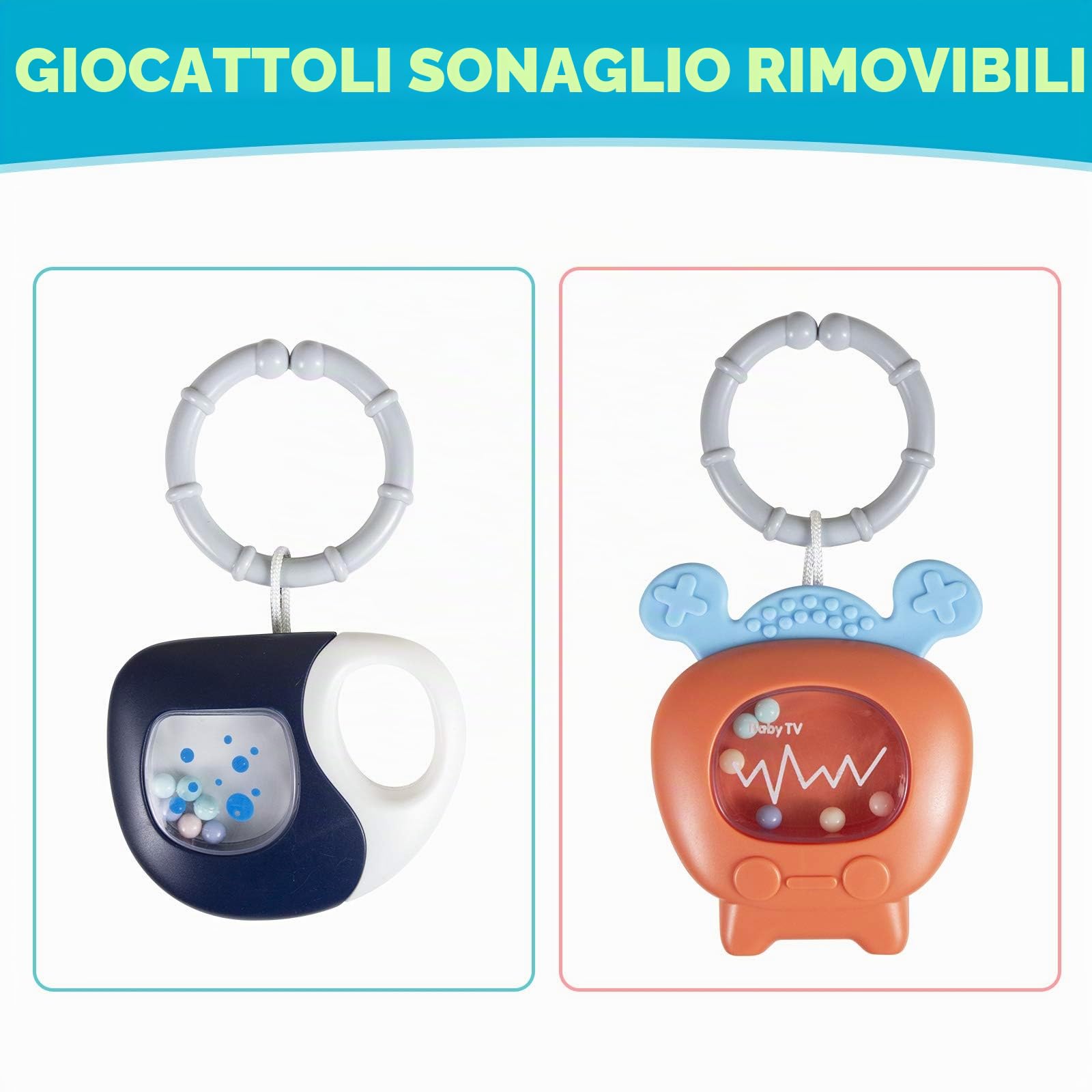 Caterbee Tappetino da Gioco con Pianoforte per Neonati, Giocattolo Attività con Pianoforte, Tappetino Palestra Attività per Neonati (Blu)
