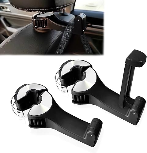 2 ganchos ocultos para reposacabezas de automóvil, 2 en 2, ganchos universales para reposacabezas de automóvil, organizador de almacenamiento para