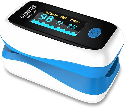 Oxímetro de pulso para la punta del dedo, medidor de saturación de oxígeno en sangre SpO2 con pantalla OLED, monitor de frecuencia cardíaca, lectura