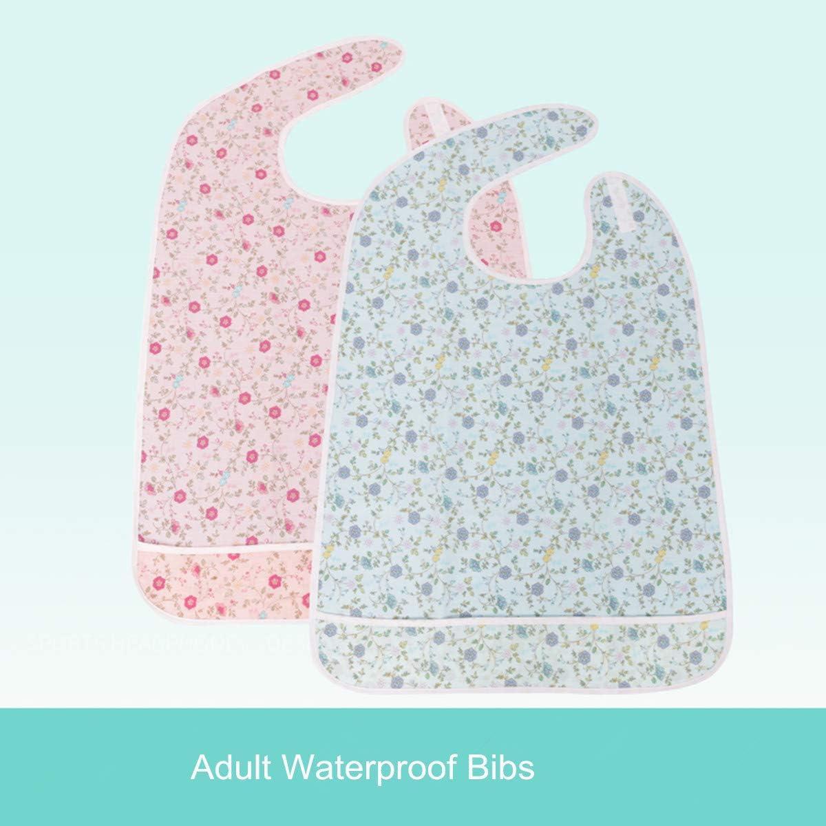 Flаѕh Dеаlѕ - 60% оƒƒ Adult Bibs for Eating with Adjustable Strap Machine Washable Reusable Waterproof Clothing Protector for Elderly, Seniors & Disabled 2 Pack