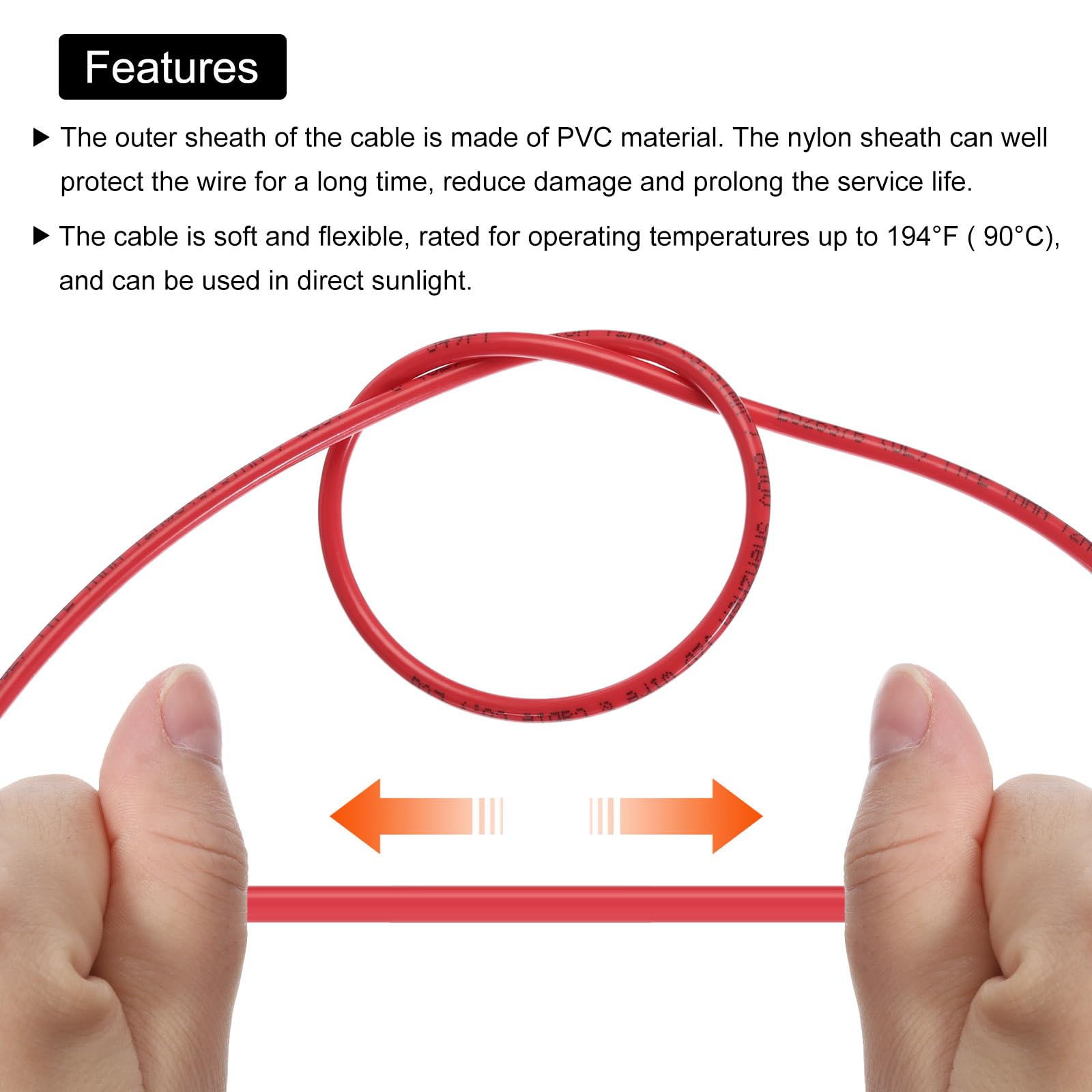 MECCANIXITY THHN Stranded Wire 50 Feet 12AWG Gauge Isolamento Building Wire - Cavo di rame UL Listed - PVC 600V Filo elettrico per residenziale, commerciale, industriale, messa a terra - Rosso