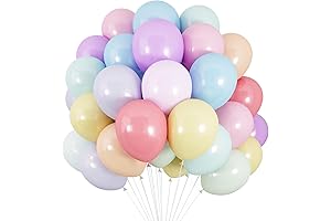 RUBFAC 120-Piece Pastel Color Balloons