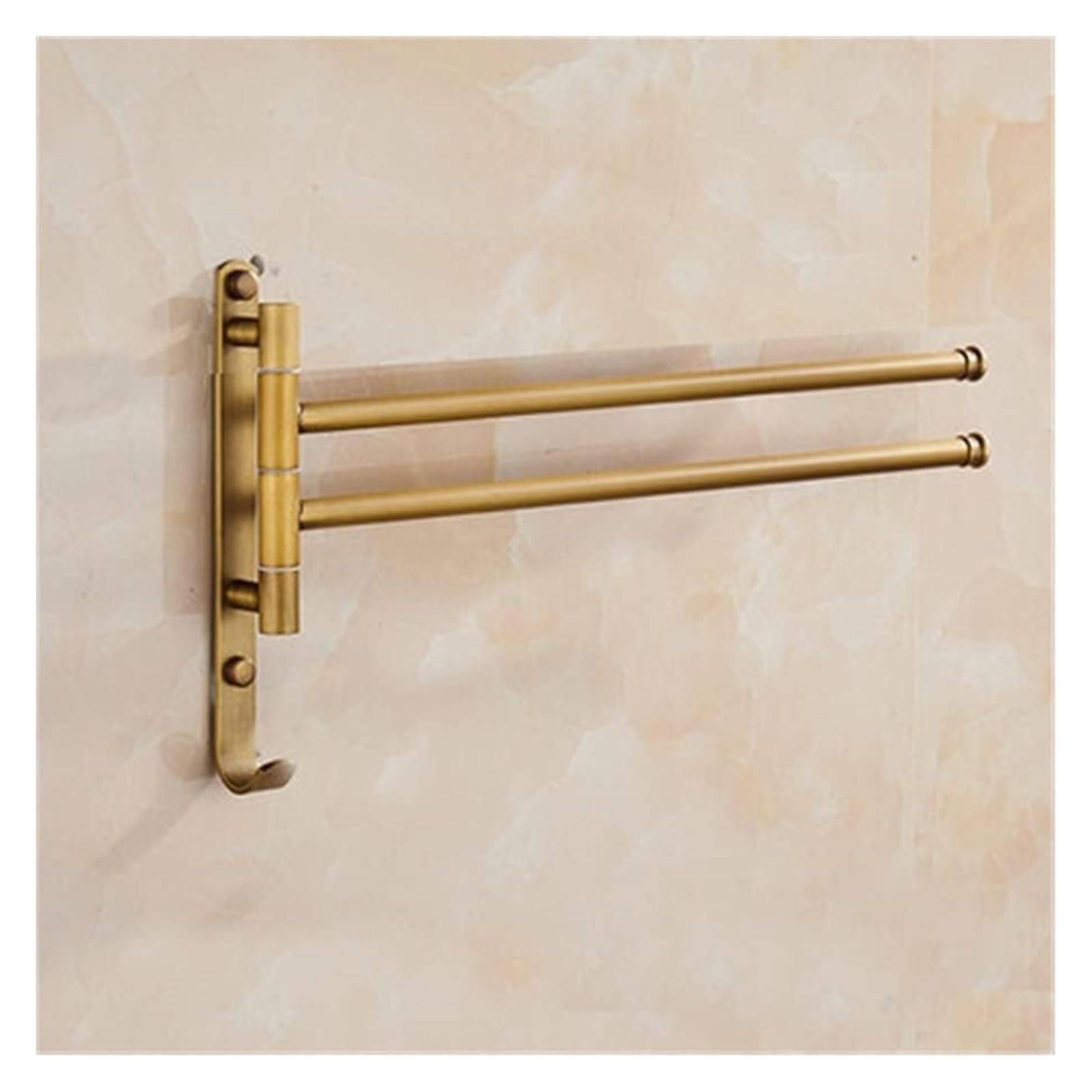 Towel Racks Rack Antique Brass Folding Movable Bath Bars Bathroom Hanger(Two Bars B)