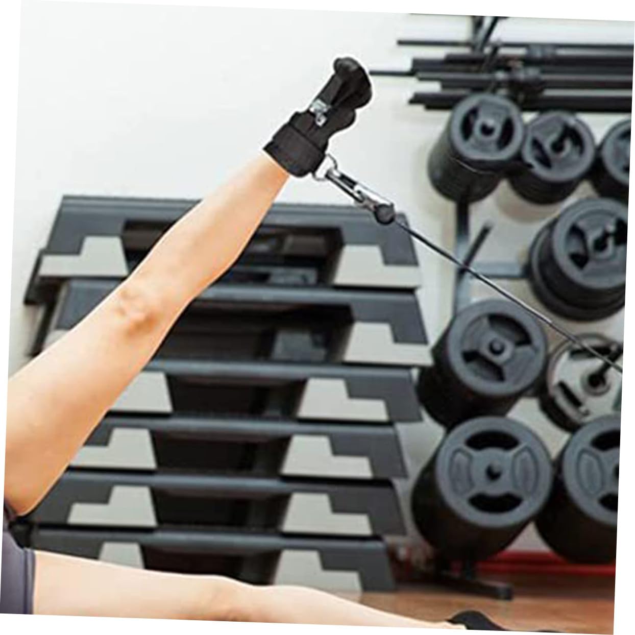 Supvox 2 Stück Hochwertige Gepolsterte Knöchelriemen für Kabelzug Fitnessgeräte Verstellbare Strapazierfähige Fußschlaufen für Effektives Bein und Knöcheltraining Komfortabel und