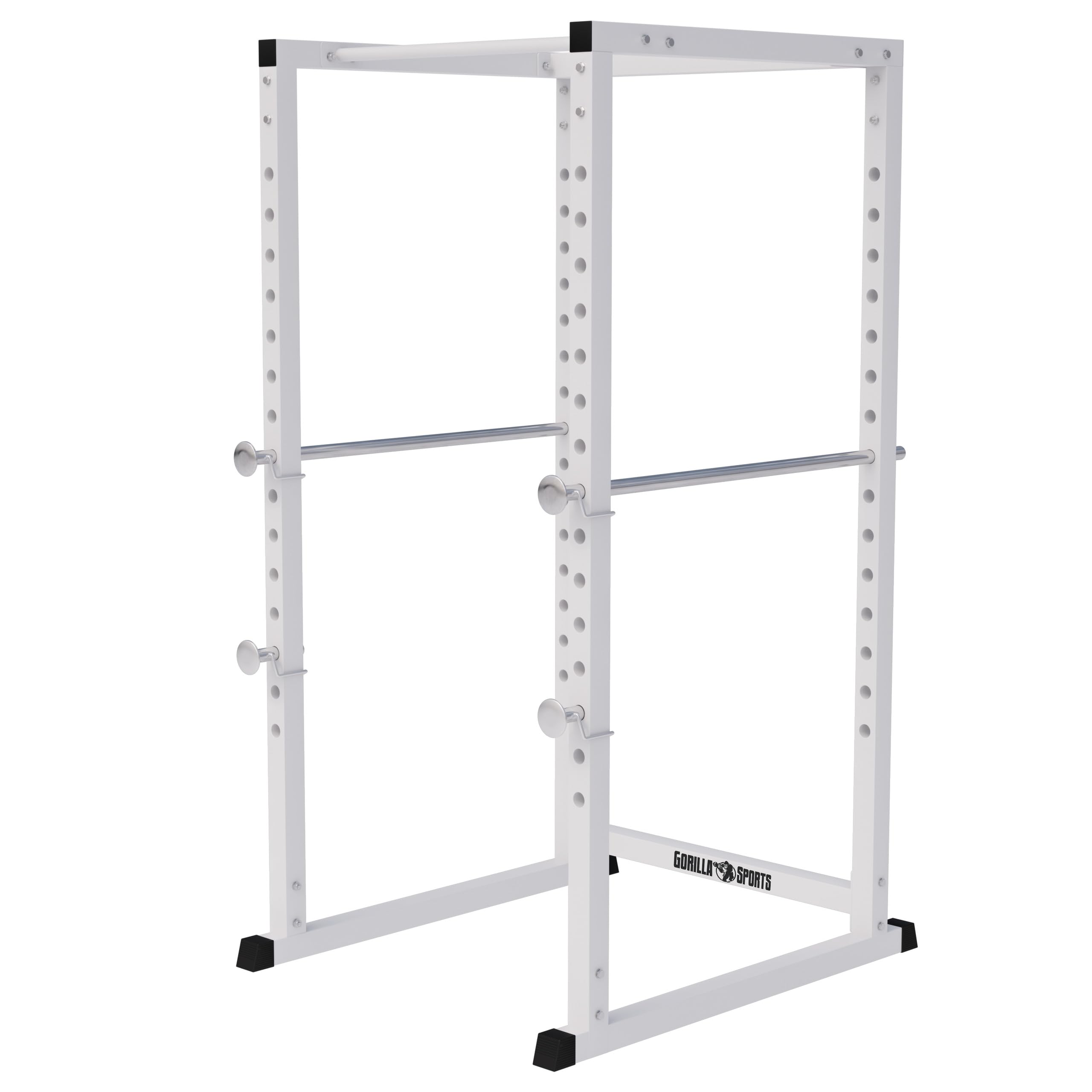 GORILLA SPORTS® Power Rack - 15-fach Verstellbar, Klimmzugstange, Hantelablage - Power Cage, Squat Rack, Kraftstation für Zuhause, Kraftstation, Fitnessstation, Krafttraining