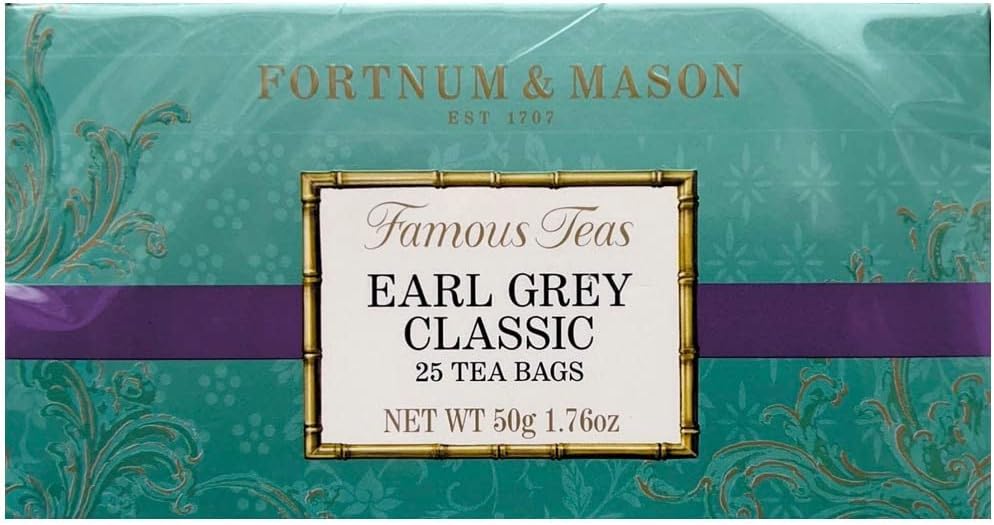 Fortnum and Mason British Tea. Earl Grey Classic 25 Count Tea Bags (1 Pack) USA