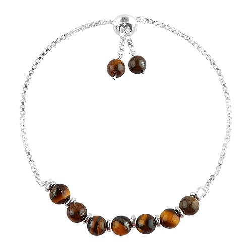 Miniatura 6 de Natural Black Onyx Gemstone Round Beads Bolo Bracelet, Chakra Healing Crystals, Silver Plated, Adjustable Slider, Gift for Women, Birthday, Wedding,