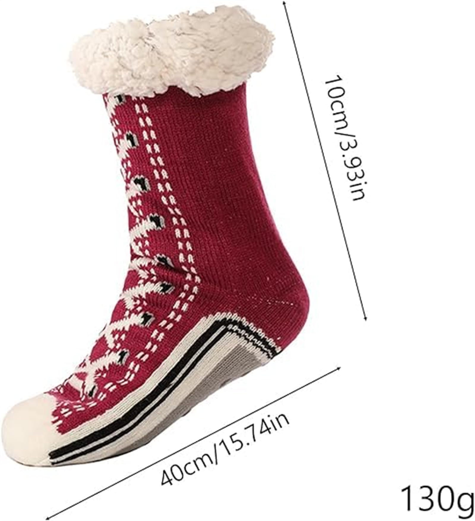 Accordinglye Bardzo grube kaszmirowe kapcie domowe skarpety, unisex, zimowe, super miękkie, ciepłe, przytulne, z podszewką polarową, antypoślizgowe skarpety