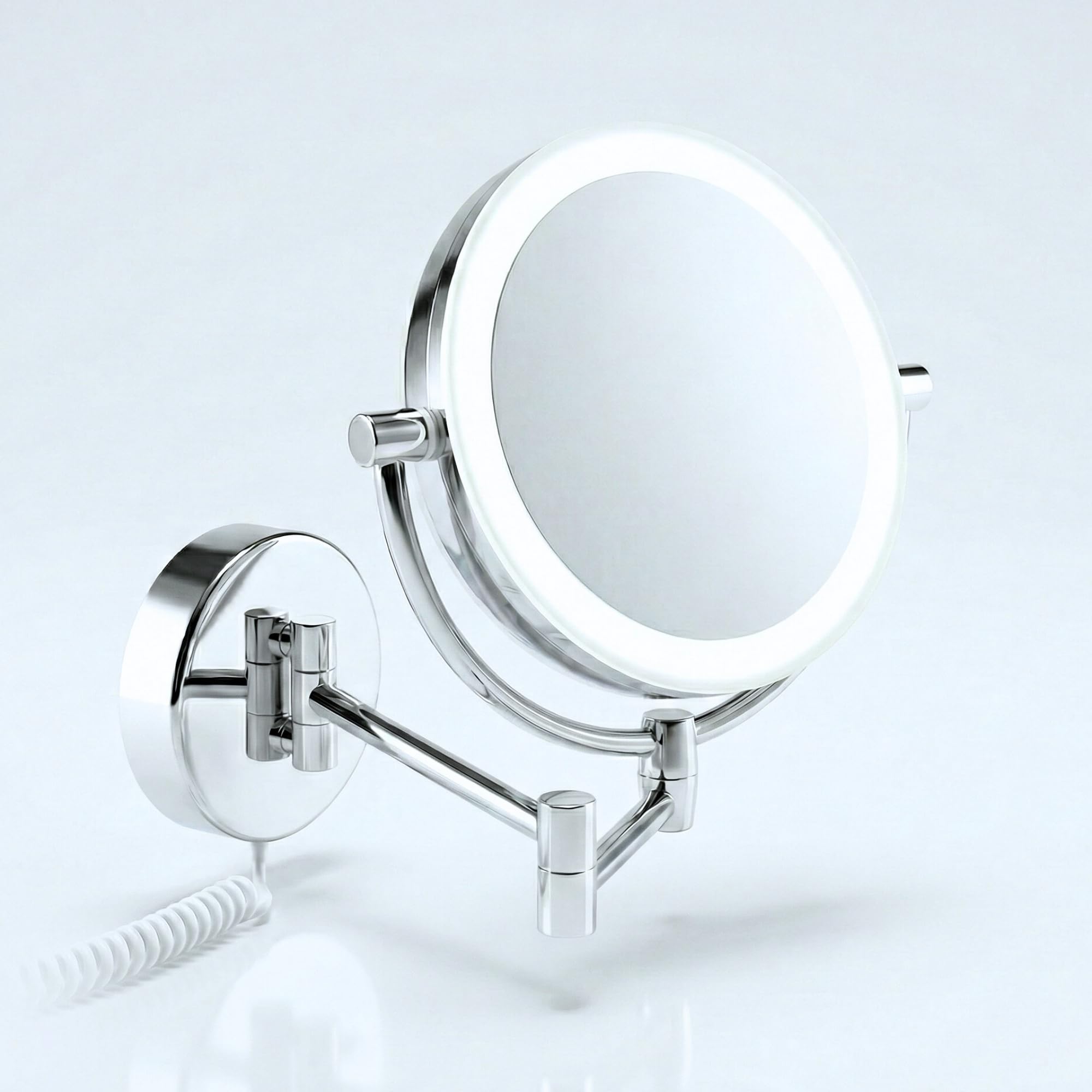 LED Kosmetikspiegel Modena – 360° Wand-Schminkspiegel mit Dimmer, Tageslicht-LEDs & 3x/7x Vergrößerung für perfektes Make-up