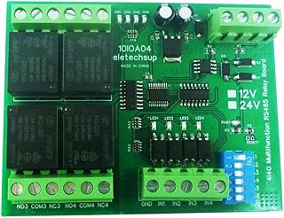 eletechsup DC 24V 4 Ch Digital Switch Dido Multifunction RS485 PLC IO Expanding Board Standard Modbus RTU Relay Module (no Shell)