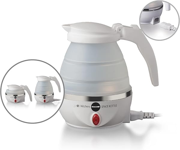 MACOM, Foldable and Space-Saving Electric Kettle – 800 ml – Removable Cable – BPA – Whether at Home or on the Go – Ergonomic Handle and Spout – Just Kitchen 862 Space Kettle - 4
