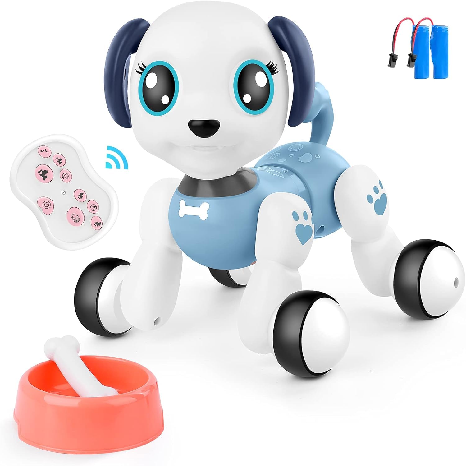 Toy Rush Remote Control Robot Dog Toy, Interactive Smart Robot for Kids 3-8 Years, Sounds, Dances, Walks, Turns, Touch Interaction, Pretend Play Bowl and Bone (Blue) (B0DB6FCXWC) Amazon Price History, Amazon Price Tracker