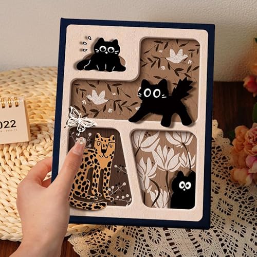 アルバム 写真 大容量 L判 200枚収納 生地張り フォトアルバム 猫(ネイビー 豹!)