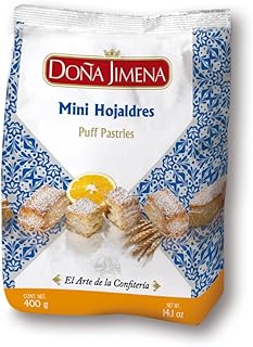 DOÑA JIMENA - Mini feuilletés avec sucre de glace, qualité suprême, gourmandises typiques de Noël, recette artisanale, 400g
