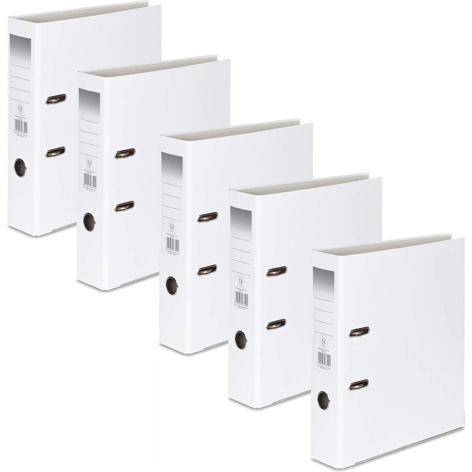 OFFICE CENTRE 5 x White A4 75mm Strong Premium Business Lever Arch Files Folders Metal Binder Bar Ring Document