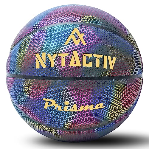 Image of Prisma Size 7 Professional Glowing Basketball for Indoor Outdoor Training Basket Ball for Players with Free Air Needle for Men Women Kids No 7.