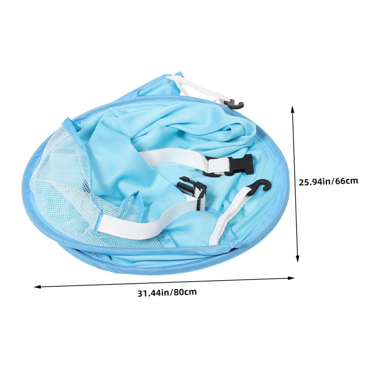 Universal Stroller Sunshade Canopy with UV Protection, Full-Cover Sun Shade for Pushchair, Windproof Blue Fabric, 2pcs Set for Outdoor Use