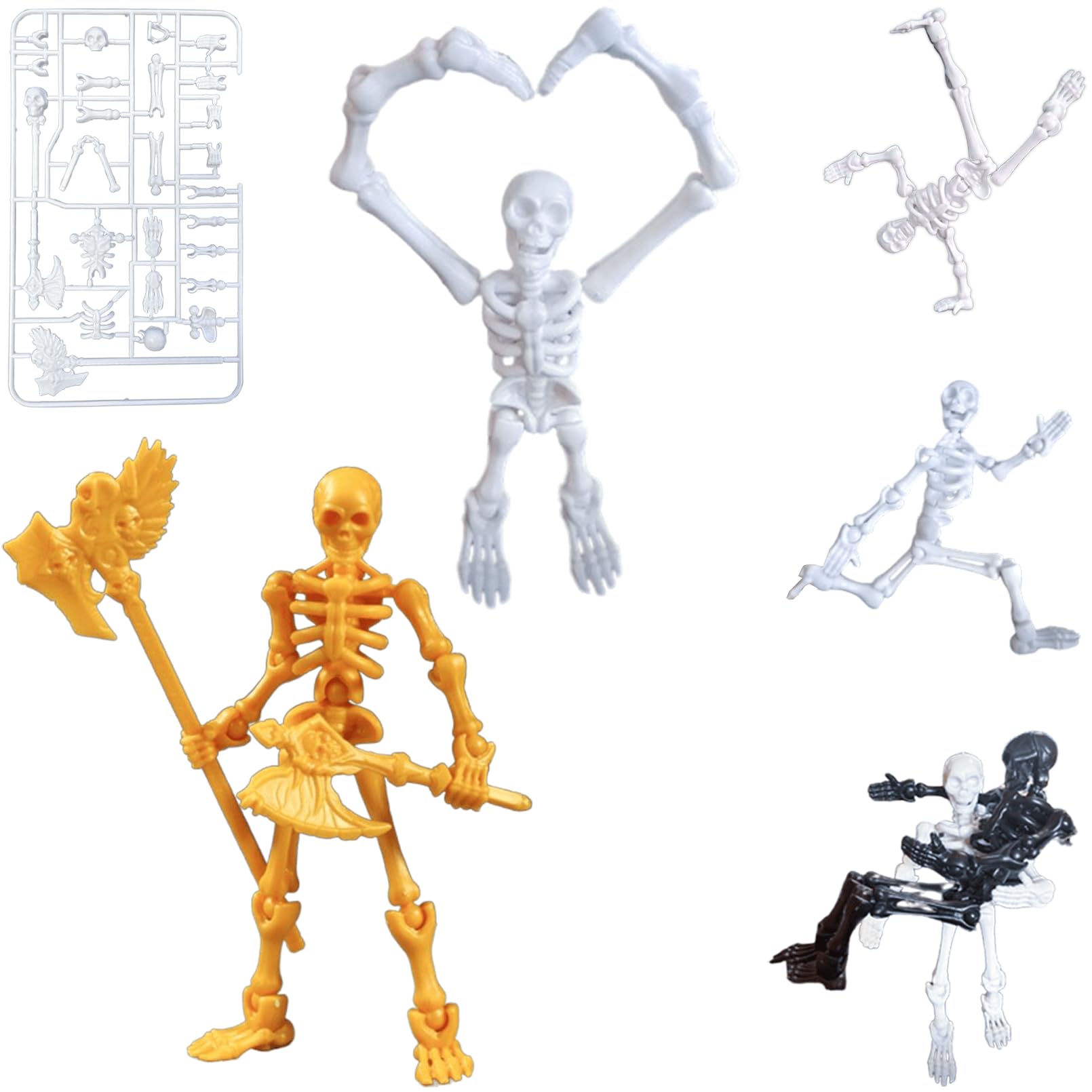 Amazon | TattiOut プラモデル 骸骨 2セット 13cm 関節可動 組み立て式