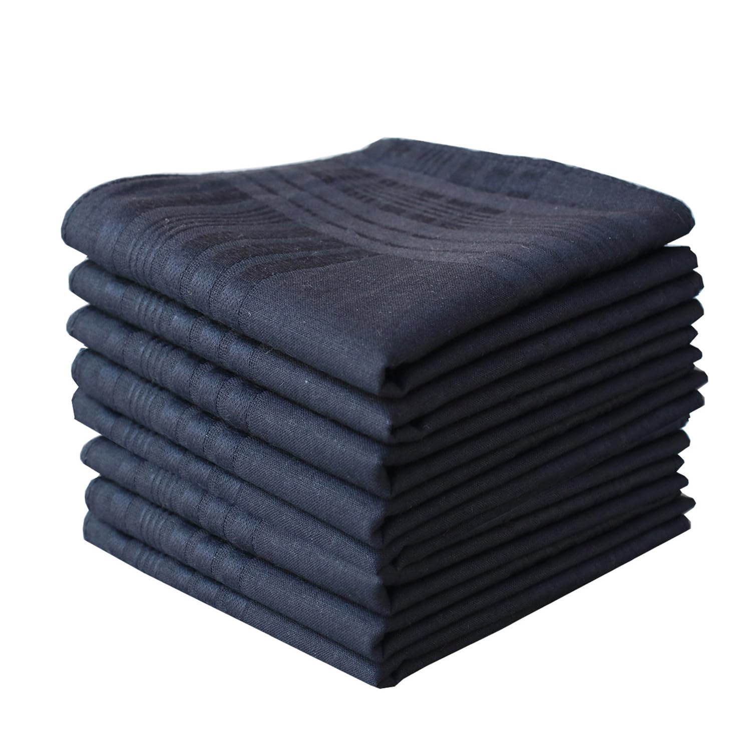 Lacs Handkerchiefs Men's Black Lacs Solid Luxury Soft Cotton Handkerchiefs Pack