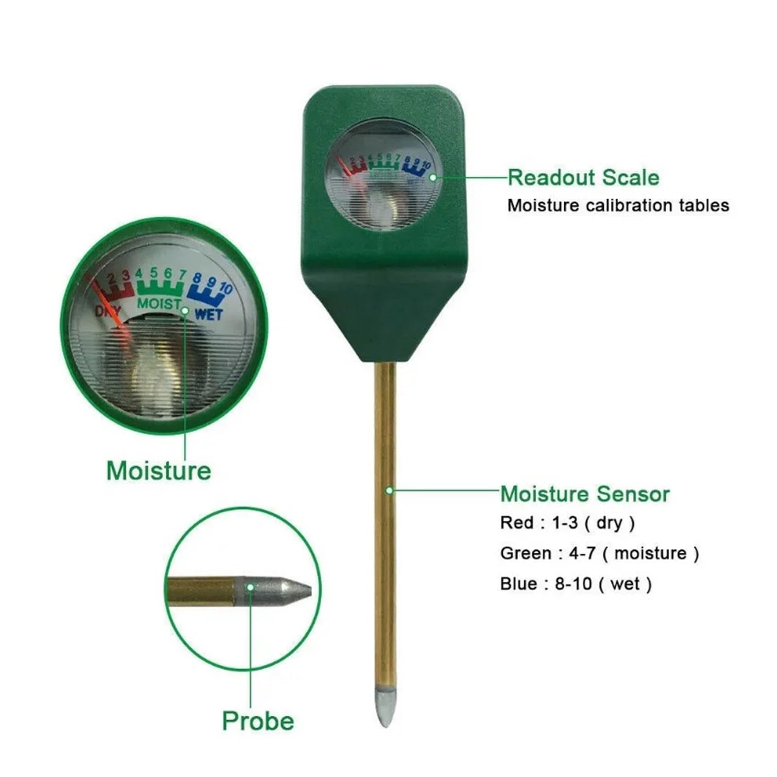 Mini Misuratore Del Tester Suolo For Il Giardino Prato Pianta Strumento Sensore Di Umidità/luce/pH Umidità Igrometro Letture Precise