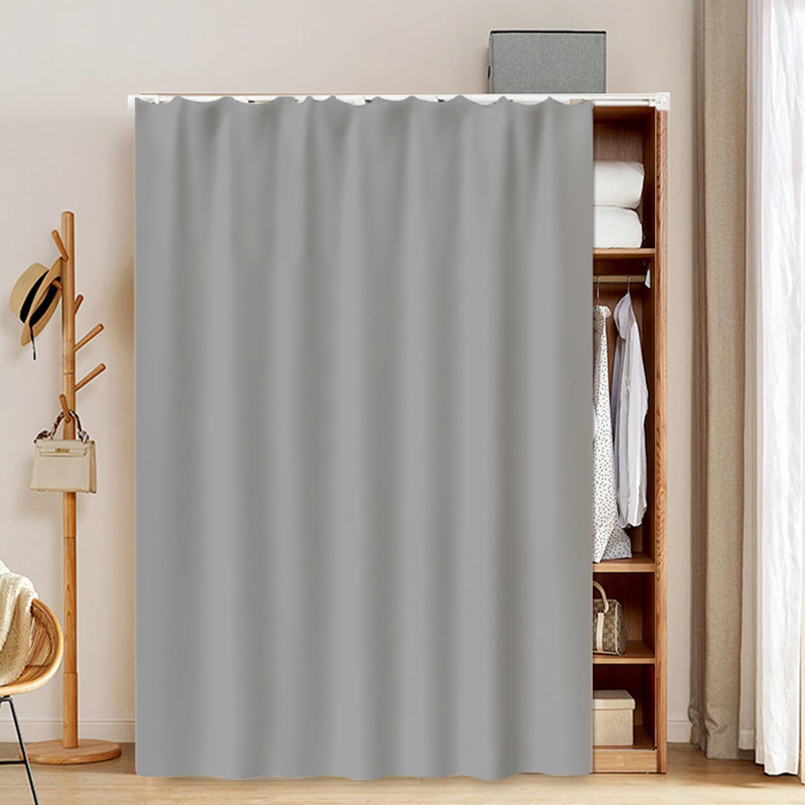 Enigmaire Cabinet Curtains For Shelves,Privacy Cabinet Curtain Dust-Proof,Dust Proof Curtain For Shelves Wall Panel Hanging Doorway Noren,No Tools No Drill,Dust-Proof,For Café,Bedroom,Shoe Cabinets