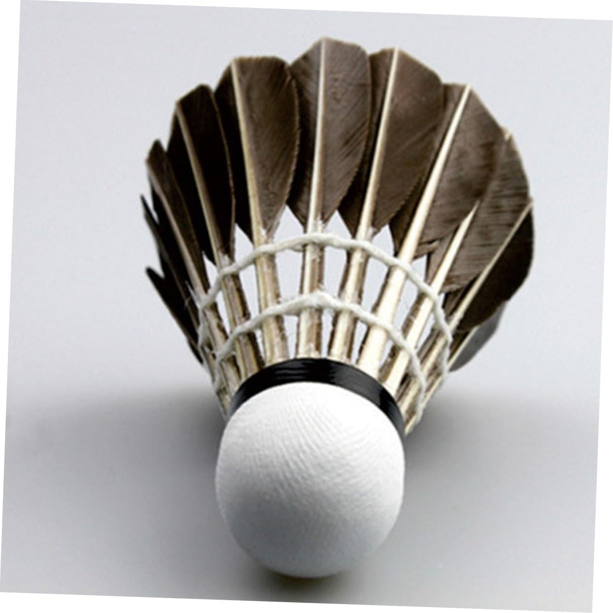 KOMBIUDA 12pcs High Stability Badminton Shuttlecocks for Training and Exercise Black Feathered Birdies for Amateurs and Family Play