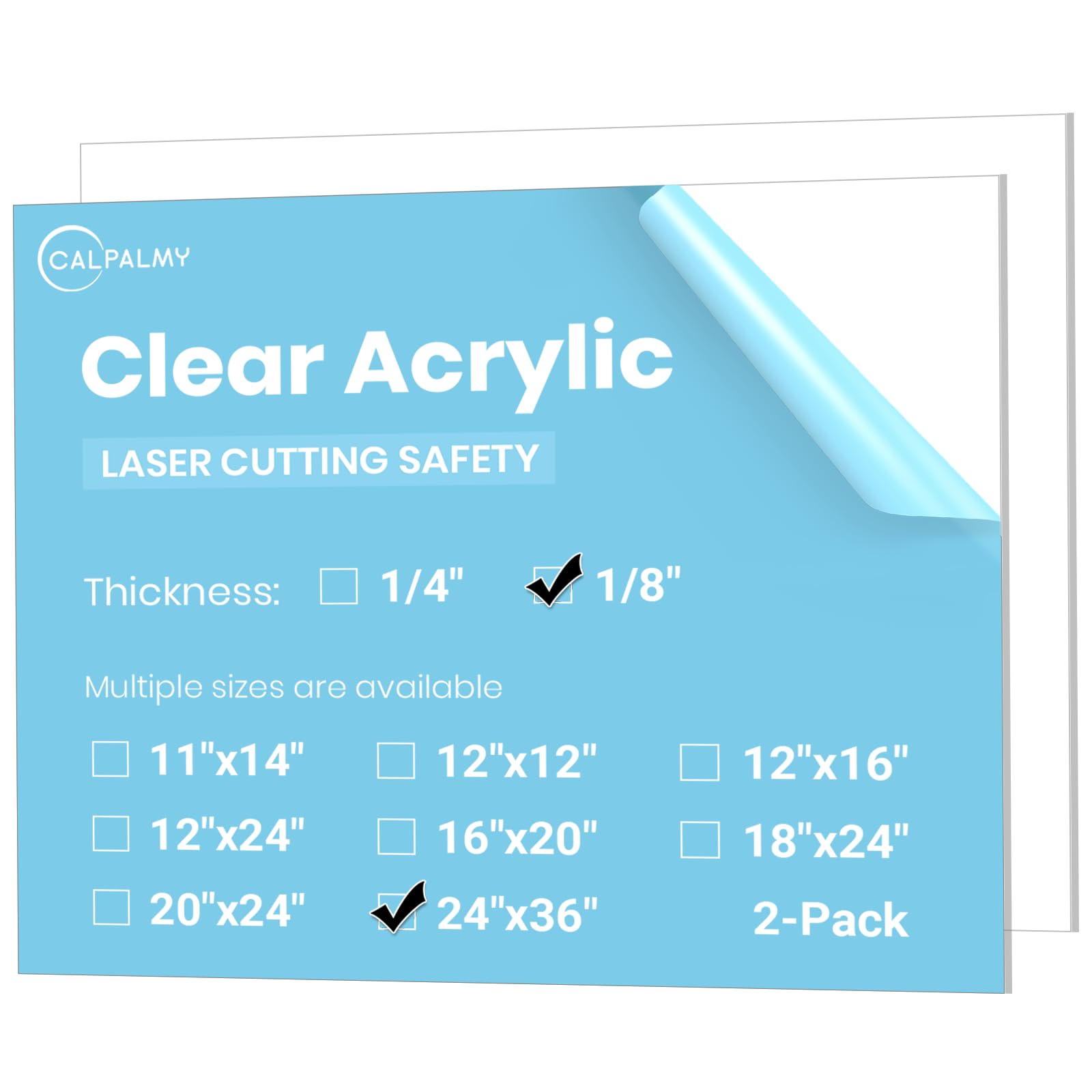 Clear Acrylic Sheets - 12" x 16" Pack of 2 -11 Clear Acrylic Sheets - 12" x 16" Pack of 2 -11