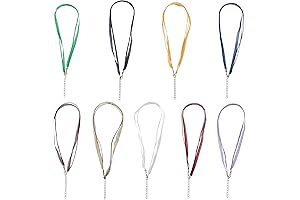 Pandahall 100Pcs Waxed Jewelry Necklace Cord with Ribbon for Pendants