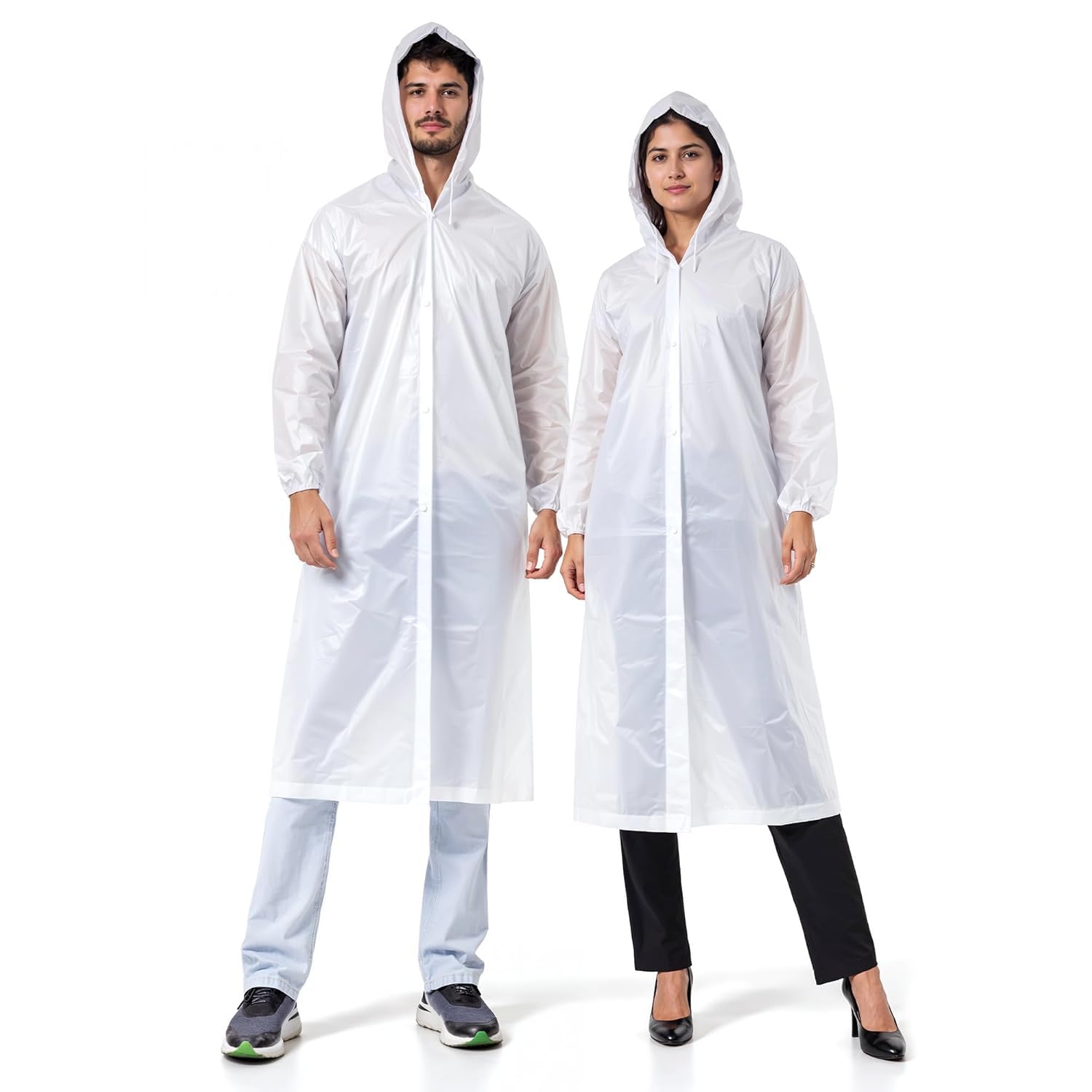glimzo EVA Reusable Raincoat with Hood – Waterproof Knee Length Rainwear for Men & Women | Elasticated Full Sleeves, Button Closure, Universal Fit (Multicolor, Pack of 1)-picture-26